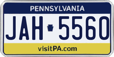 PA license plate JAH5560