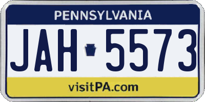 PA license plate JAH5573
