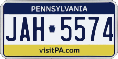 PA license plate JAH5574