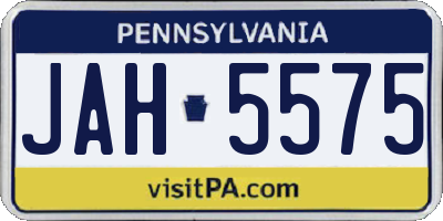 PA license plate JAH5575