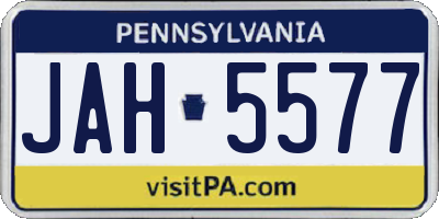 PA license plate JAH5577