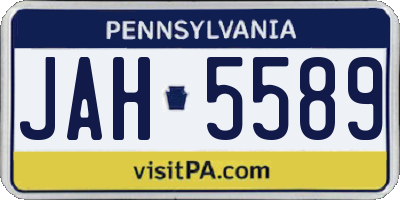 PA license plate JAH5589