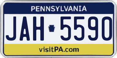 PA license plate JAH5590