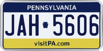 PA license plate JAH5606