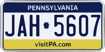 PA license plate JAH5607
