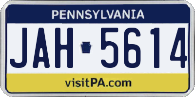 PA license plate JAH5614