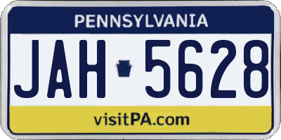 PA license plate JAH5628