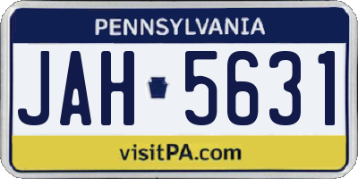 PA license plate JAH5631