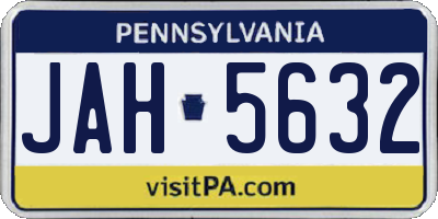 PA license plate JAH5632