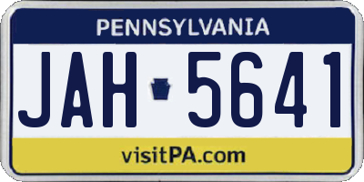 PA license plate JAH5641