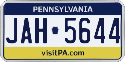 PA license plate JAH5644