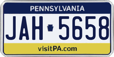 PA license plate JAH5658
