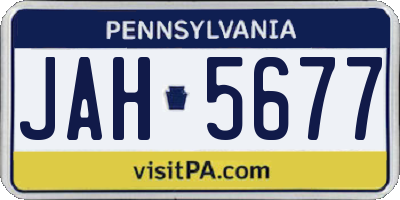 PA license plate JAH5677