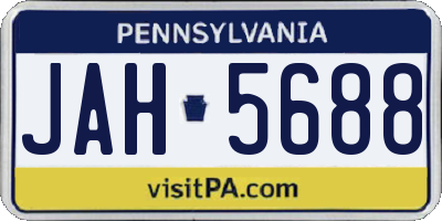 PA license plate JAH5688