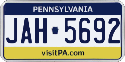 PA license plate JAH5692