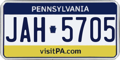 PA license plate JAH5705