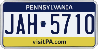 PA license plate JAH5710