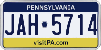 PA license plate JAH5714