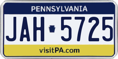 PA license plate JAH5725