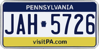 PA license plate JAH5726