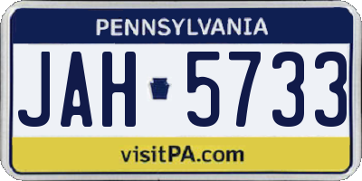 PA license plate JAH5733