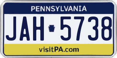 PA license plate JAH5738