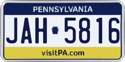 PA license plate JAH5816