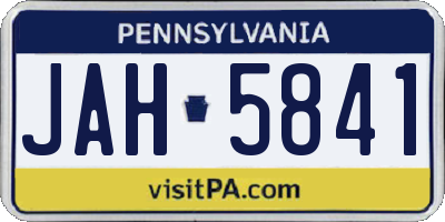 PA license plate JAH5841