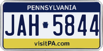 PA license plate JAH5844