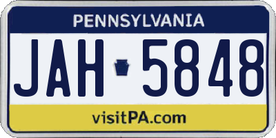 PA license plate JAH5848