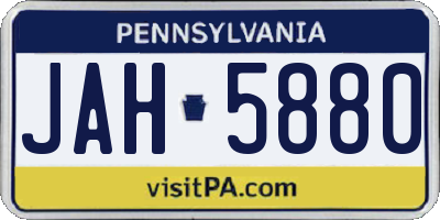 PA license plate JAH5880