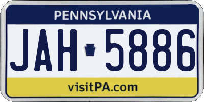 PA license plate JAH5886