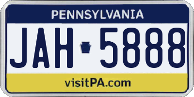 PA license plate JAH5888
