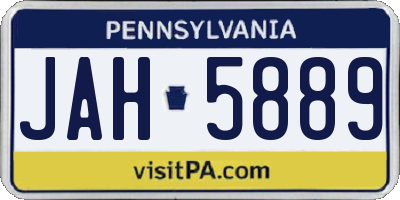 PA license plate JAH5889