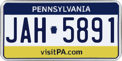 PA license plate JAH5891