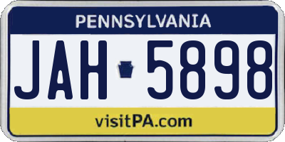 PA license plate JAH5898