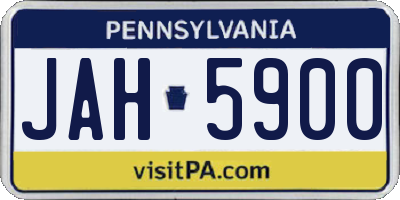 PA license plate JAH5900