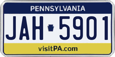 PA license plate JAH5901