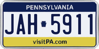 PA license plate JAH5911