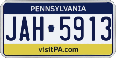 PA license plate JAH5913