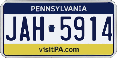 PA license plate JAH5914