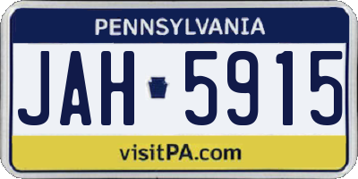 PA license plate JAH5915