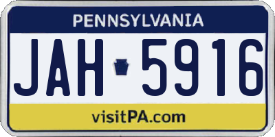 PA license plate JAH5916