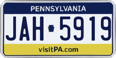 PA license plate JAH5919