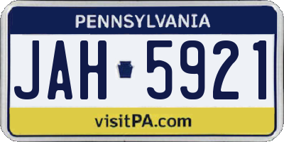 PA license plate JAH5921