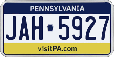 PA license plate JAH5927