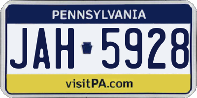 PA license plate JAH5928