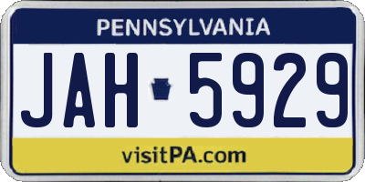 PA license plate JAH5929