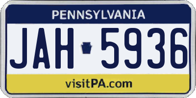 PA license plate JAH5936