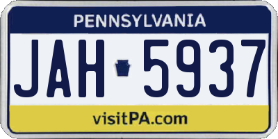 PA license plate JAH5937